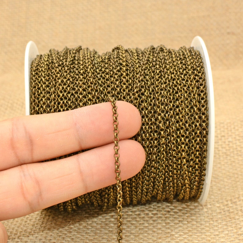 10/30 Ft Bronze Chain Bulk Antique Brass Chain by the foot Etsy