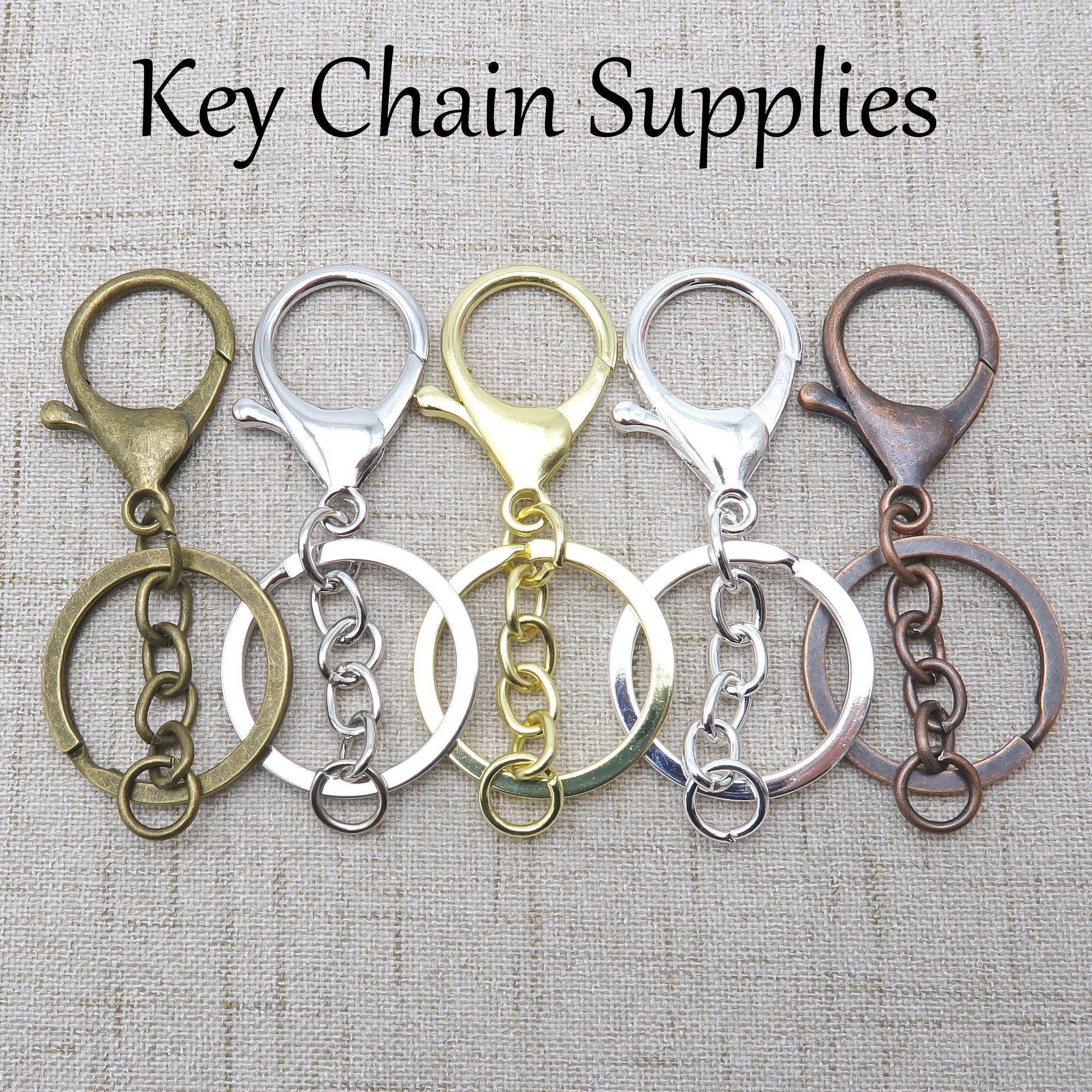 10pcs Bulk Keychain Supplies, Keychain Keyring With Chain Jump