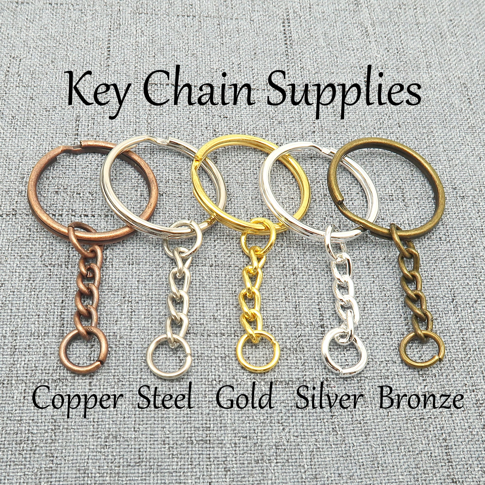 50x Keychain Hardware Set Key Fob Hardware 25mm Keychain Split