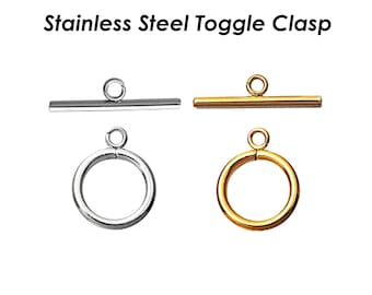 Stainless Steel Toggle Clasp Gold Silver, Wholesale Toggle Clasp for Necklace Bracelets, Jewelry Connector Clips, Jewelry Findings