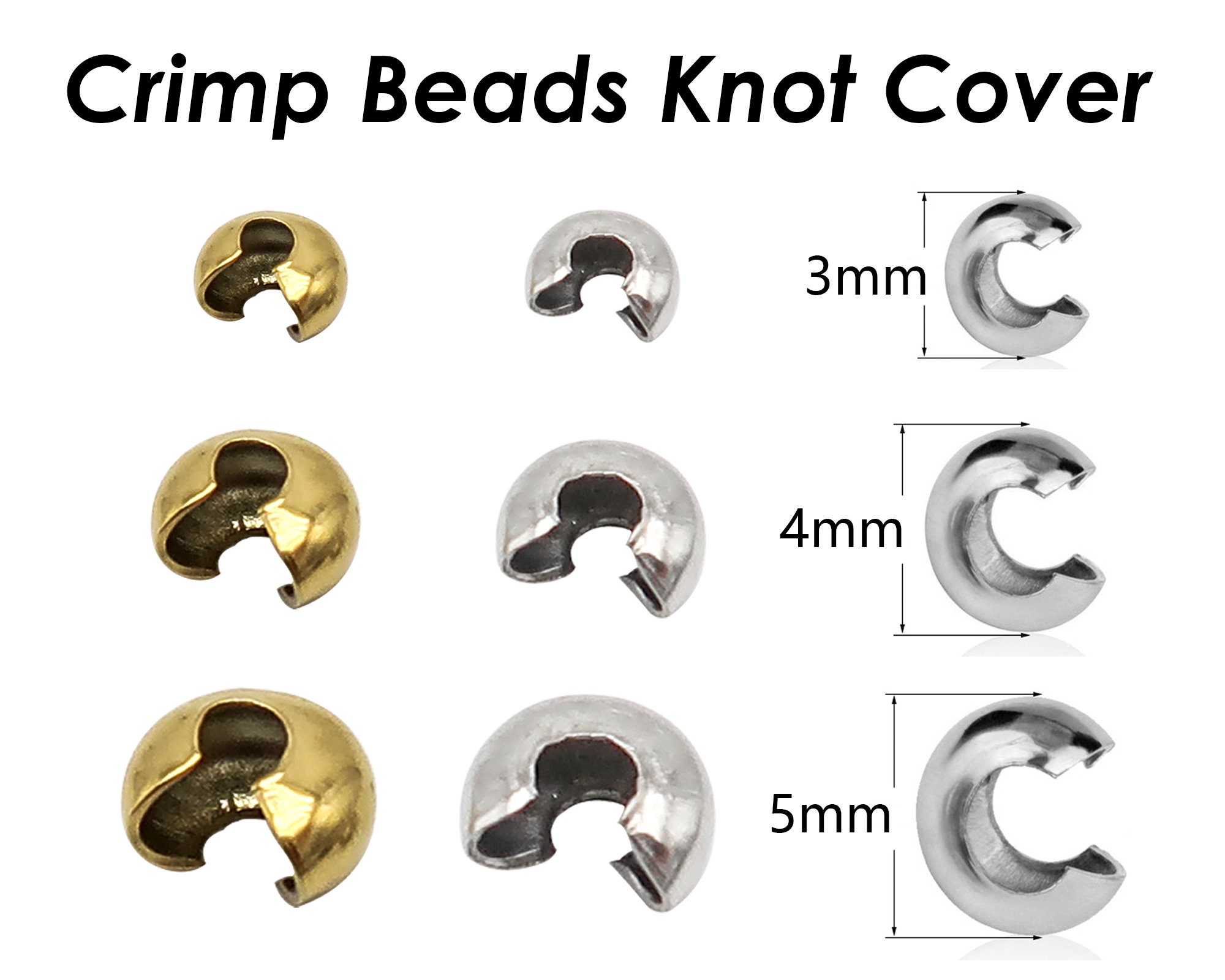 Crimp cover beads - Nickel free hypoallergenic jewelry making findings