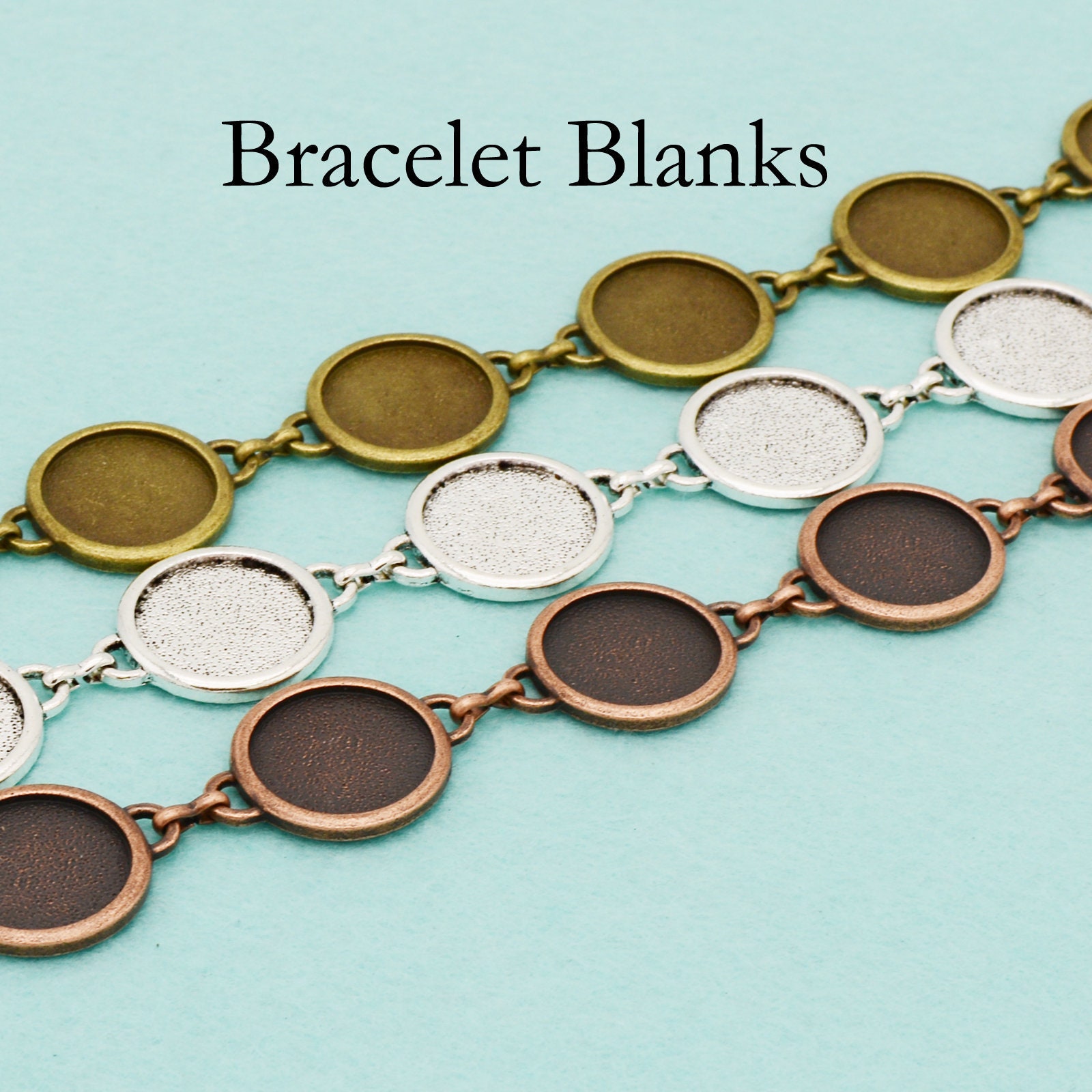 Bracelet Blanks Cuff Blanks Adjustable Bracelet Blank Antique Silver Plated  Brass 15mm G7903 