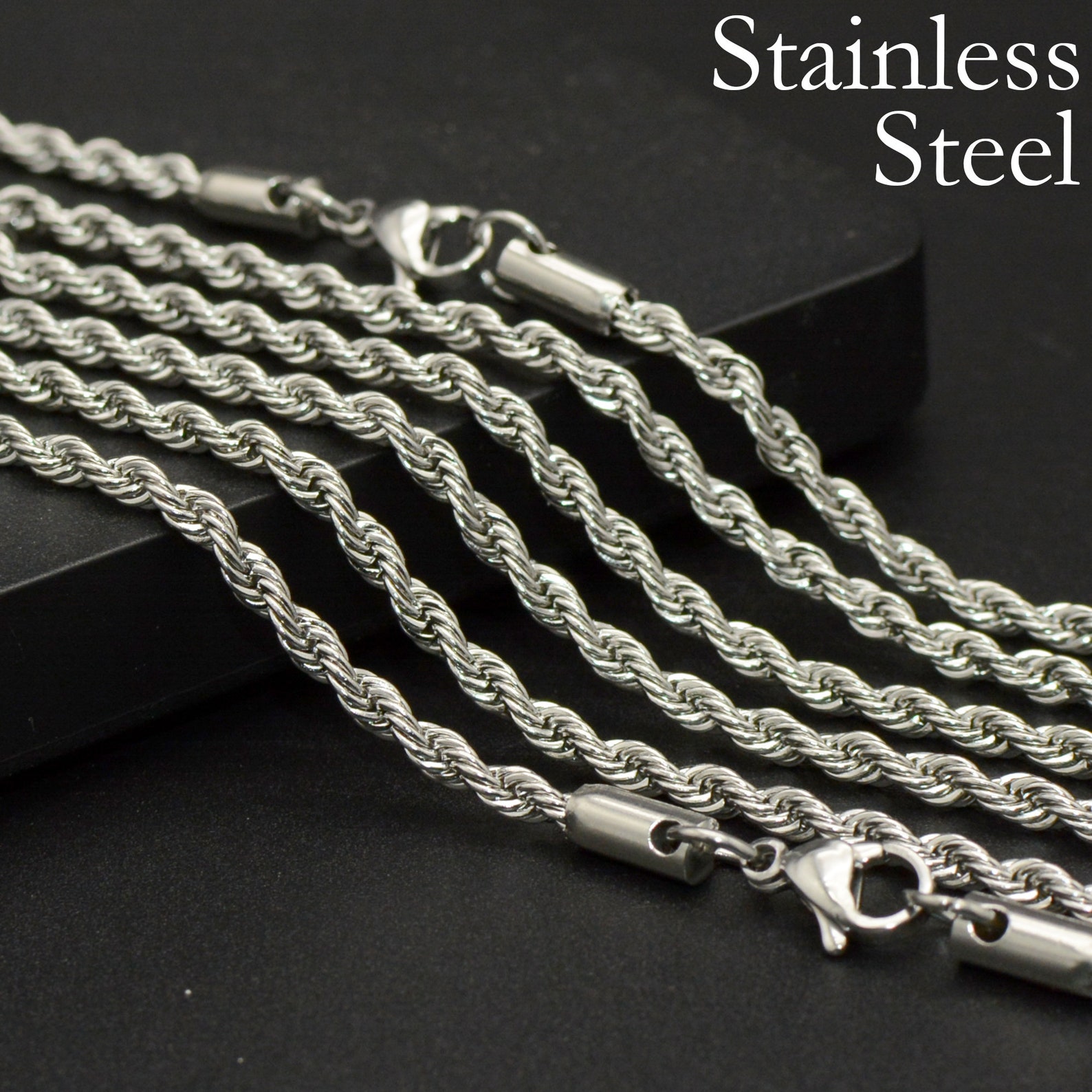 Tarnish Free Gold Necklace Stainless Steel Rope Chain Etsy