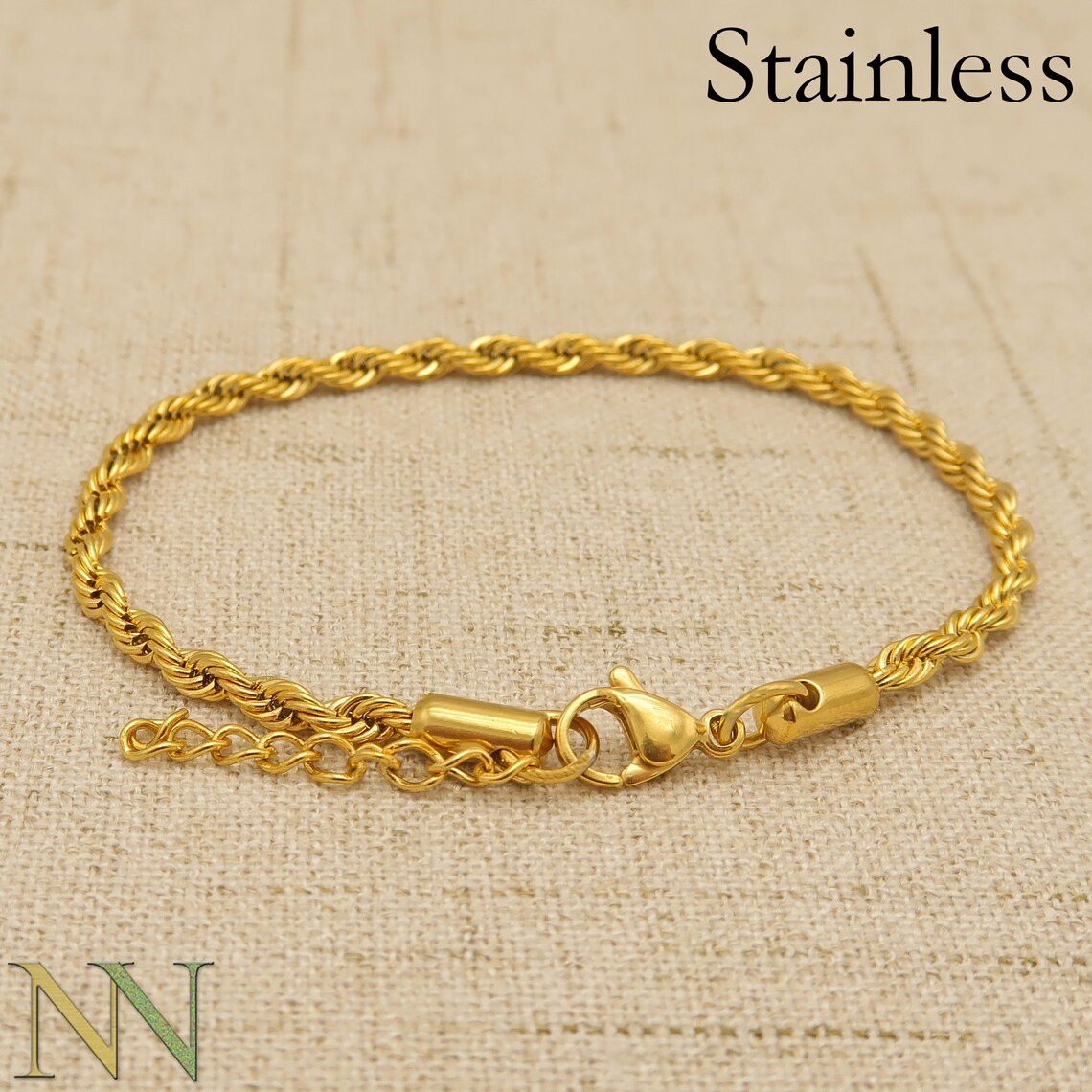 Stainless Steel Rope Bracelet Gold & Silver Tarnish Free Rope Etsy