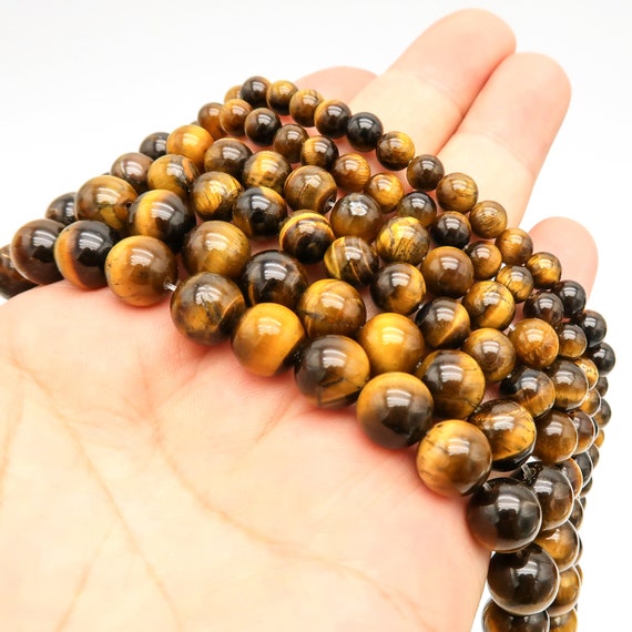 8mm Yellow Cat Eye Beads Round Semi Precious Gemstone Loose Beads for Jewelry Making 47-50pcs/strand 
