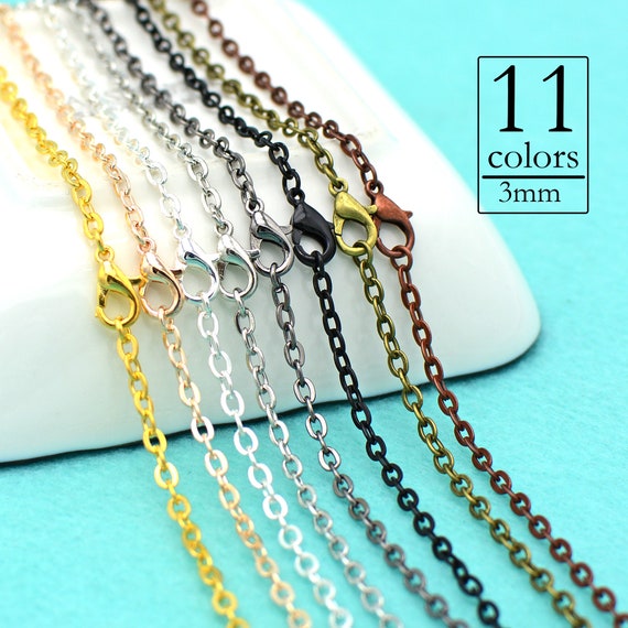No Fade 5-10pcs Stainless Steel Necklace Chains for Jewelry Making Findings  45cm+5cm Chains with Lobster Clasps Wholesale - AliExpress