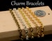 5/50 pcs - Charm Bracelets for Women Girls, Bulk Wholesale 8'' Adjustable 6mm Big Rolo Chain Link Bracelets Gold/14K Gold/Silver/Bronze 