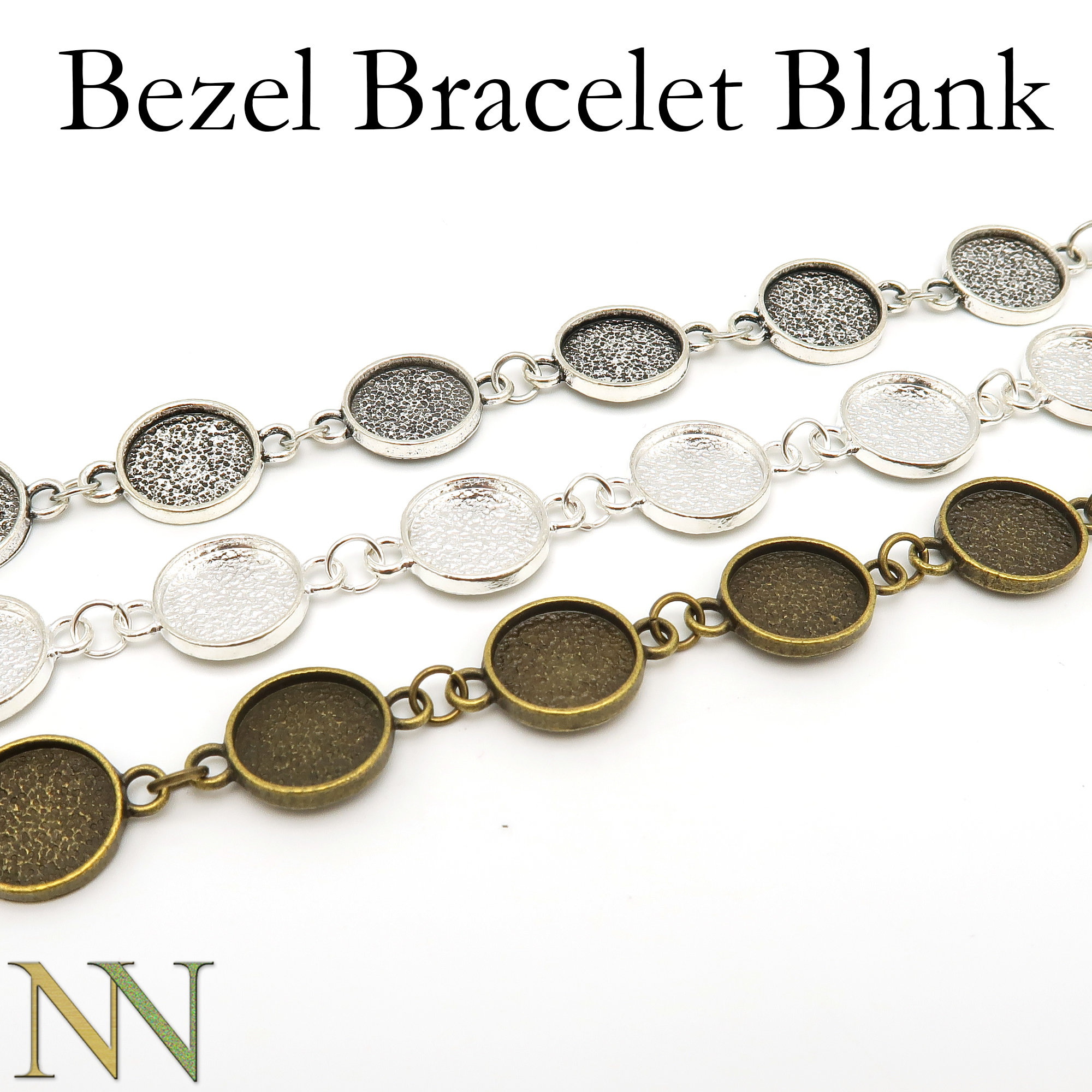 12mm Round Bezel Bracelet Blanks for Jewelry Making Silver Etsy