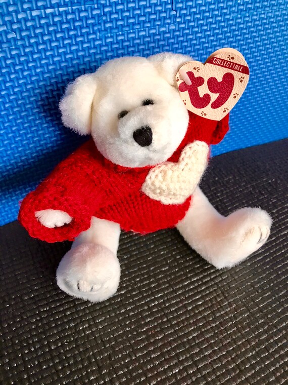red beanie baby bear