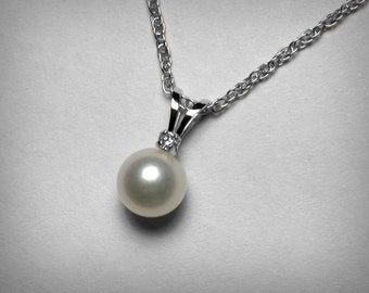 Details about   14k Solid Yellow Gold Genuine White Pearl Charm Pendant #P447 