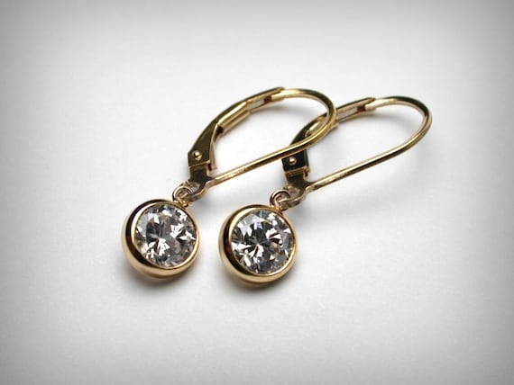 14k Yellow Gold 2.2mm CZ Bezel Set Nose Stud 14k Yellow Gold 2.2mm CZ Bezel Set Nose Stud