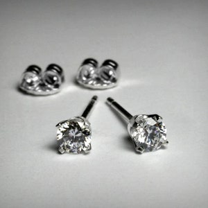 Diamond Earrings, Genuine Diamond Stud Earrings, 14K White Yellow Rose Gold, Natural Diamond Earrings, 14K Diamond Earring, 14K Gold Studs