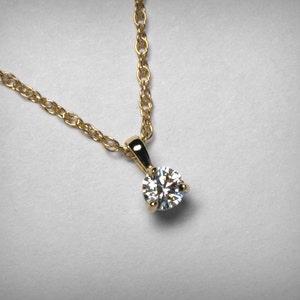 Diamond Necklace Pendant, Genuine Diamond Pendant Necklace, 14K Yellow Gold or White Gold Natural Solitaire Diamond Necklace Jewelry Martini