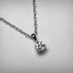 Diamond Necklace Pendant, Genuine Diamond Pendant Necklace, 14K White Gold or Yellow Gold Natural Solitaire Diamond Necklace Jewelry Martini