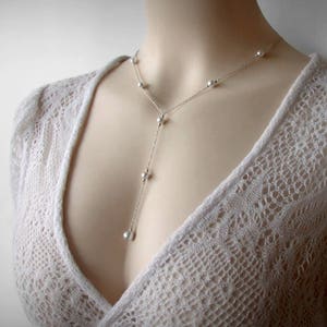 Y Necklace, Pearl Y Necklace, Lariat Necklace, Quality Faux Pearls ...