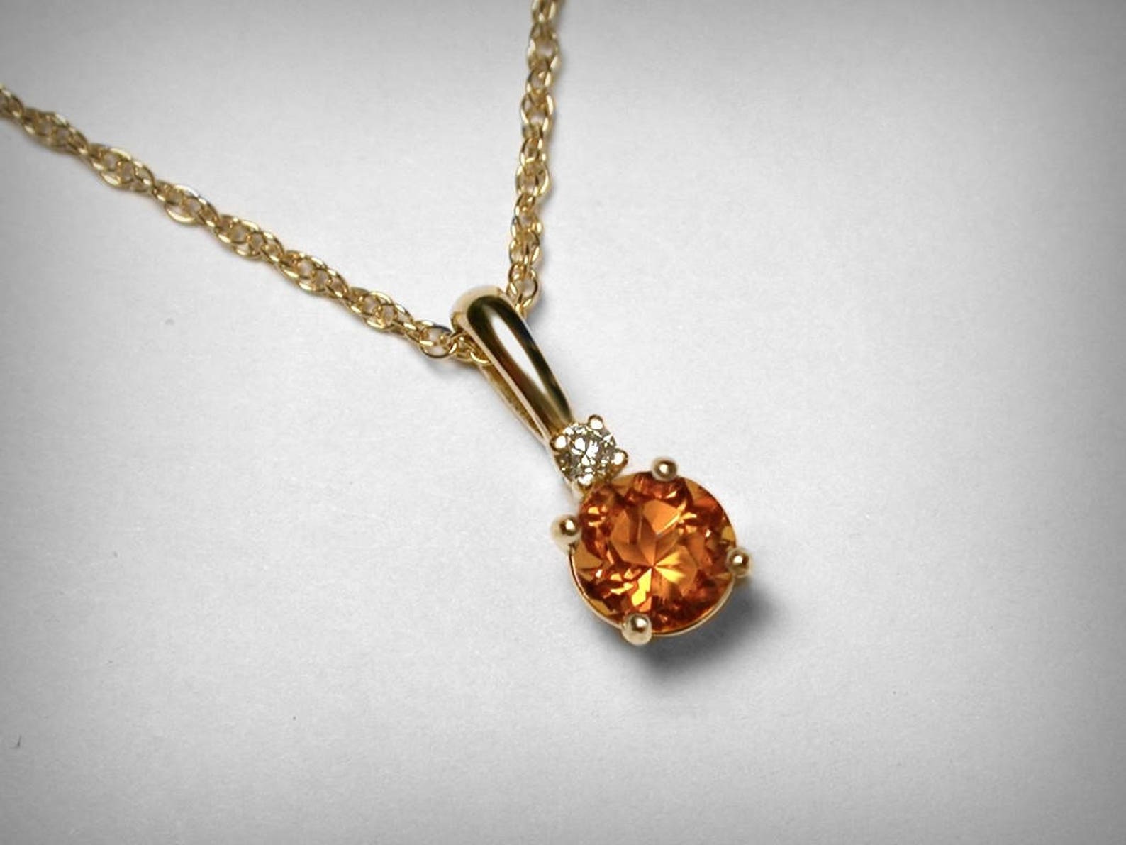 November Birthstone Necklace 14K Genuine Diamond Natural Etsy