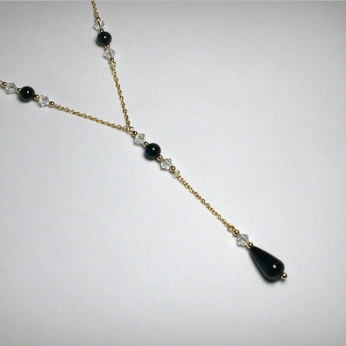 Y Necklace Black Y Necklace Lariat 