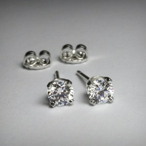 Diamond Earrings, Diamond Stud Earrings, Solid 14K White Yellow Rose Gold, Genuine Natural Diamonds, Genuine Diamond Earrings, 14K Gold Post
