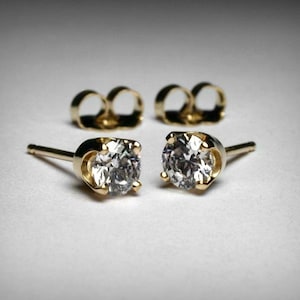Diamond Stud Earrings, 14K Yellow White Rose Gold, Genuine Diamond Stud Earrings, Real Natural Diamond Stud Earrings, 14K Gold Post Earrings
