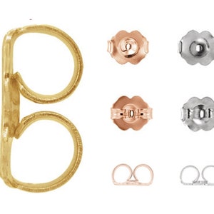 One Replacement Earring Back, 14K Gold, Yellow Gold, White Gold, Rose Gold, Clutch Earring Back, Solid Gold, Made in USA Stamped/Trademarked