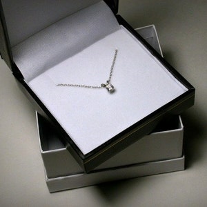 Diamond Necklace Pendant, 14K White Gold, Genuine Diamond Jewelry, Solitaire Diamond Pendant, Natural Diamond Solitaire Necklace, 14K Yellow image 3