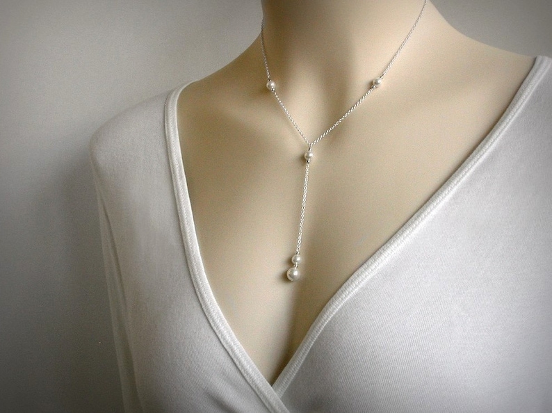 y shaped pearl necklace