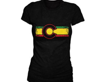 Women's Colorado Flag Reggae Shirt / Rasta Shirt
