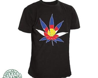 Colorado Flag Marijuana Leaf Shirt