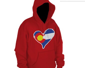 Colorado Flag Heart Sweatshirt / Pullover / Hoodie / I Heart Colorado
