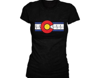 Women's Colorado Flag RN Shirt / Medic / EMT / Paramedic / Heart Rhythm