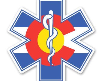 5" Colorado Flag Sticker - Decal for EMTs, Paramedics, Firefighters, EMS