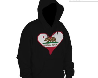California Flag Heart Sweatshirt / Pullover / Hoodie / I Heart California