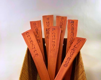 Rustic Stoneware Herb Markers