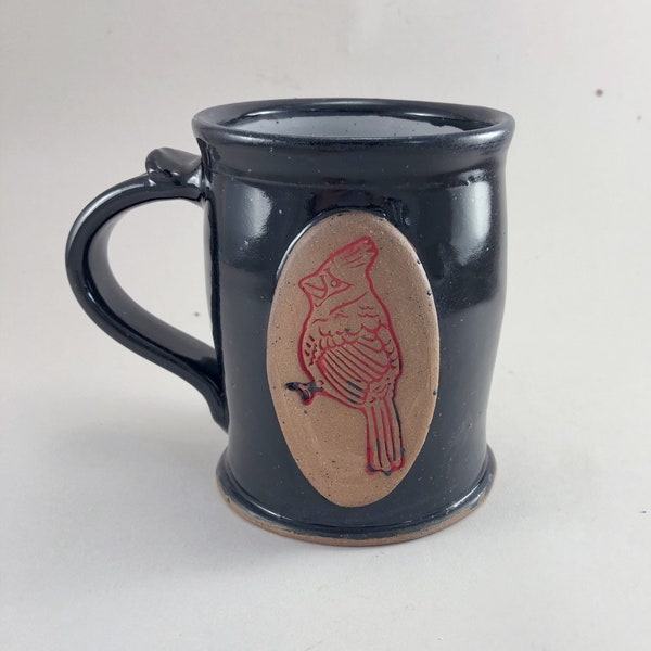 Intense Blue or Black Mug with Cardinal Medallion