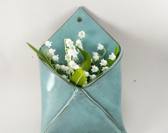 Envelope Wall Pocket in Turquoise or Spearmint Green