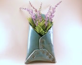 Stoneware Wall Pocket in your choice of Turquoise, Yellow or White