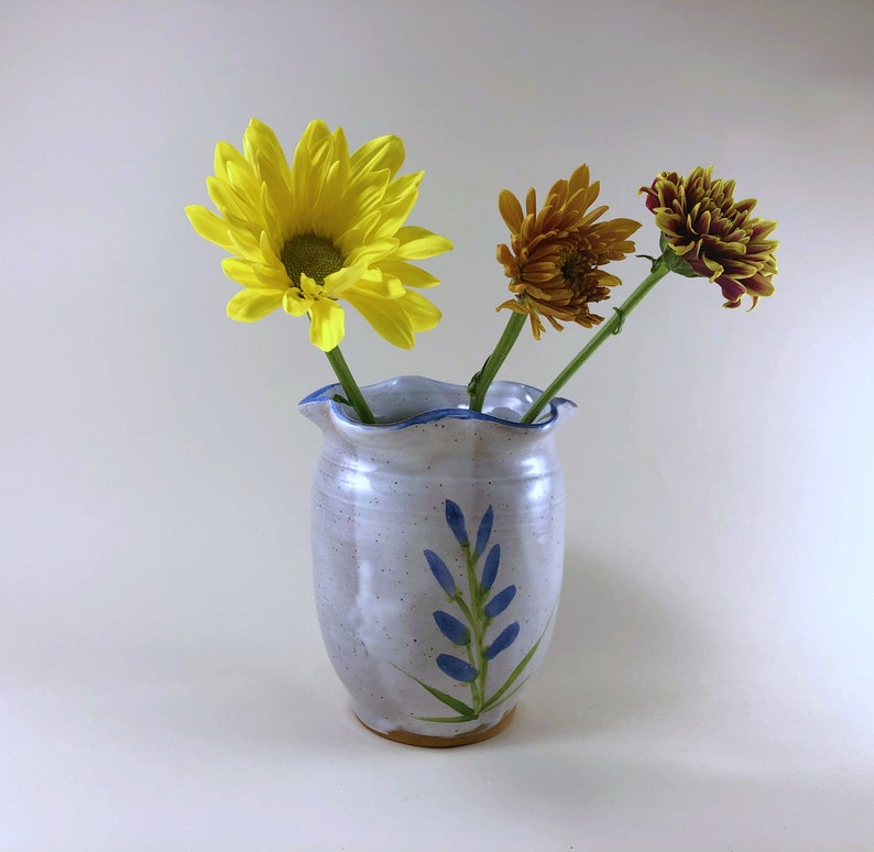 Small Flower Vase With Hand Painted Floral Design Etsy