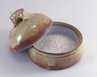 Salt Cellar, Treasure Box in Your Choice of Color: Amy's Yellow, Creamy Rust and Nutmeg glazes