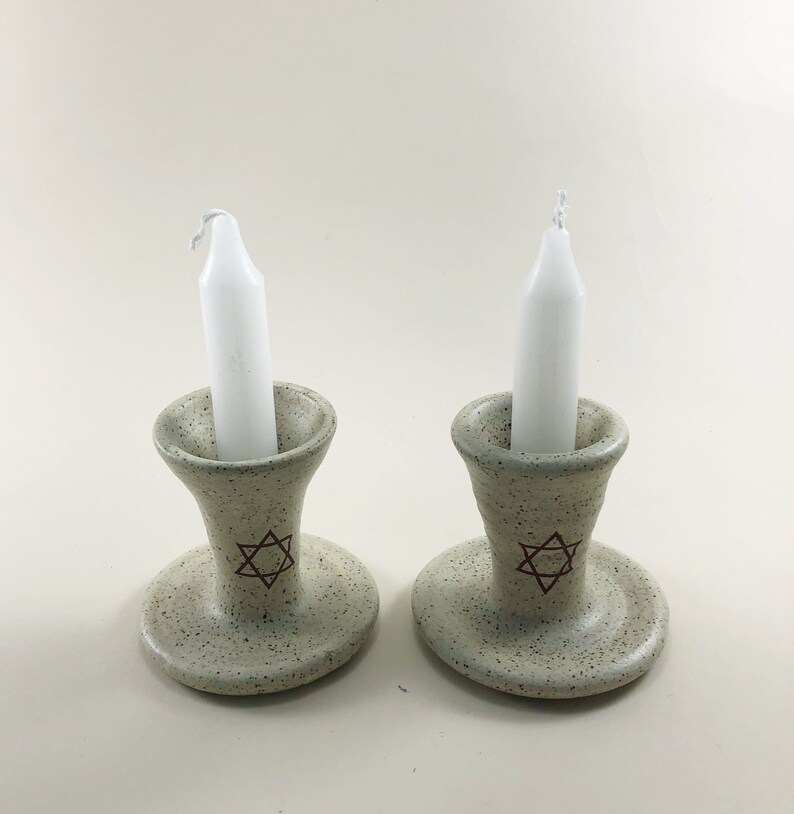 Shabbat Candlesticks for the Jewish Sabbath With an Oatmeal Etsy