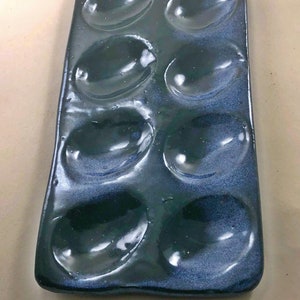 Deviled Egg Plate for 8 deviled eggs, in your choice of color Intense Blue