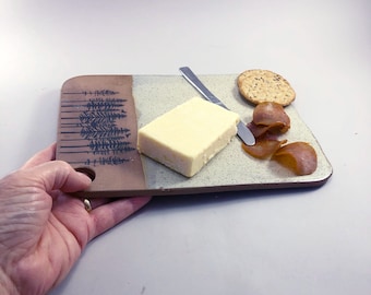 Charcuterie Board, Cheese Board with Underglaze Decoratrion