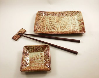 Sushi Set with Patterned Texture