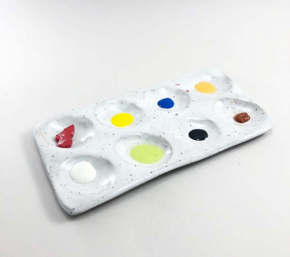 Artist's Palette made of Stoneware, Glazed White