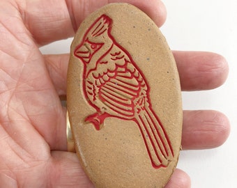 Stoneware Magnets with Cardinal, Bee or Chrysanthemum