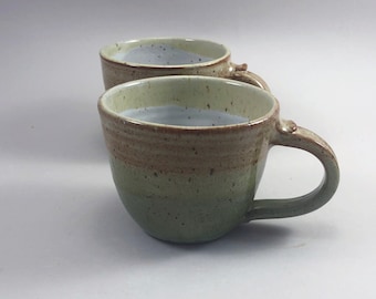 Espresso Cups in Nutmeg and Spearmint Green