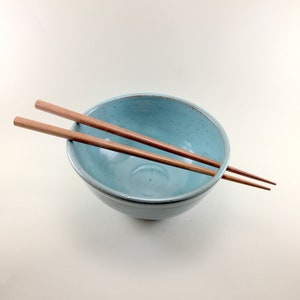 Turquoise Noodle/rice Bowl With Chopsticks - Etsy
