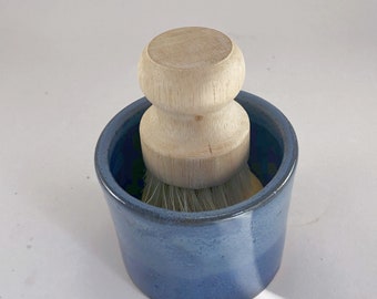 Dish Scrubber Set, including Ceramic Jar, wooden Brush with Sisal Bristles and Sponge