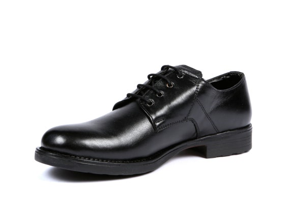 Mens Classic Black Leather Oxford Lace up Shoes - Etsy display picture 3