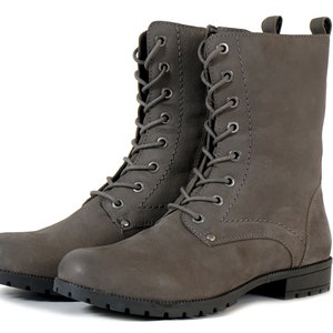 lace up biker ankle boots