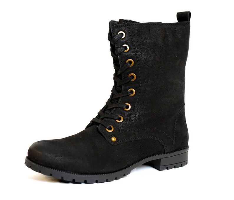 women's black biker boots